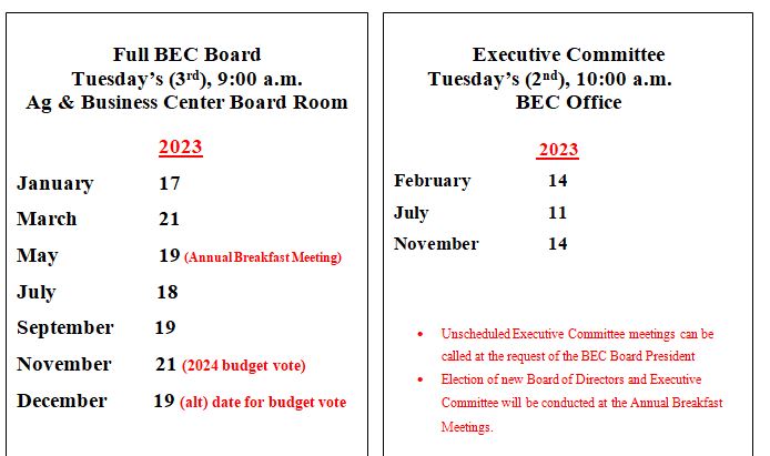 Meeting Schedule